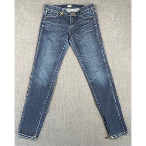 Ralph Lauren Jeans Women 26 Blue Dark Wash Skinny Stretch Denim Zipper Ankle